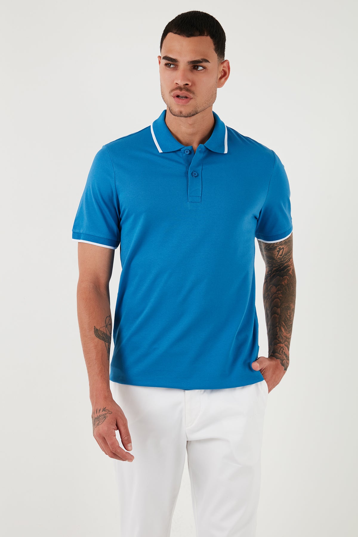 Buratti Pamuklu Regular Fit Erkek Polo Yaka T Shirt 5902063 MAVİ