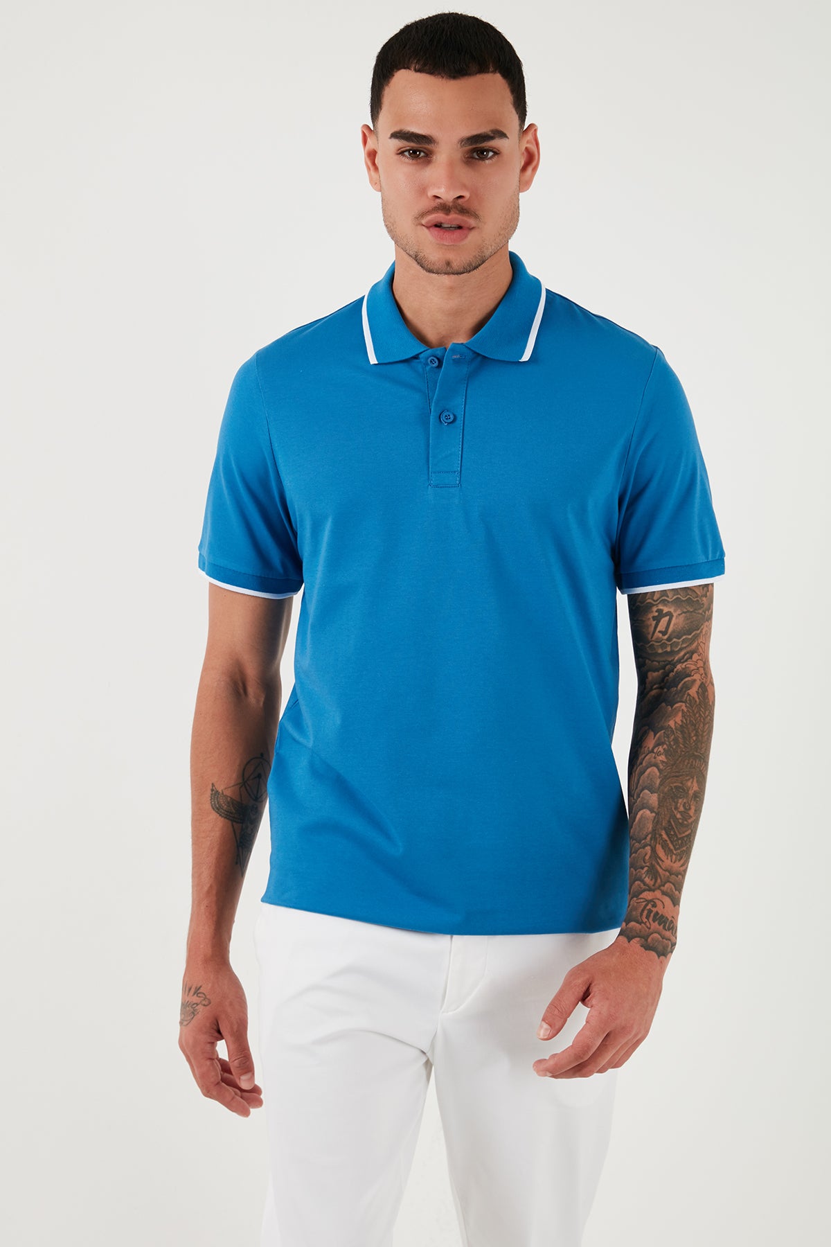 Buratti Pamuklu Regular Fit Erkek Polo Yaka T Shirt 5902063 MAVİ