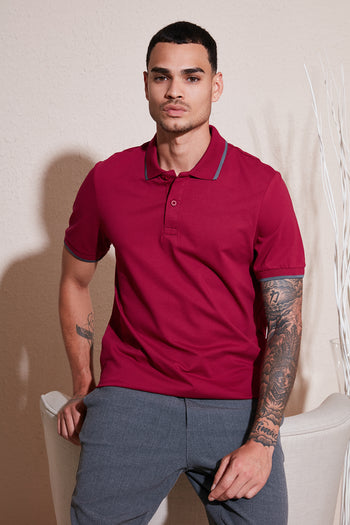 Buratti Pamuklu Regular Fit Erkek Polo Yaka T Shirt 5902063 BORDO