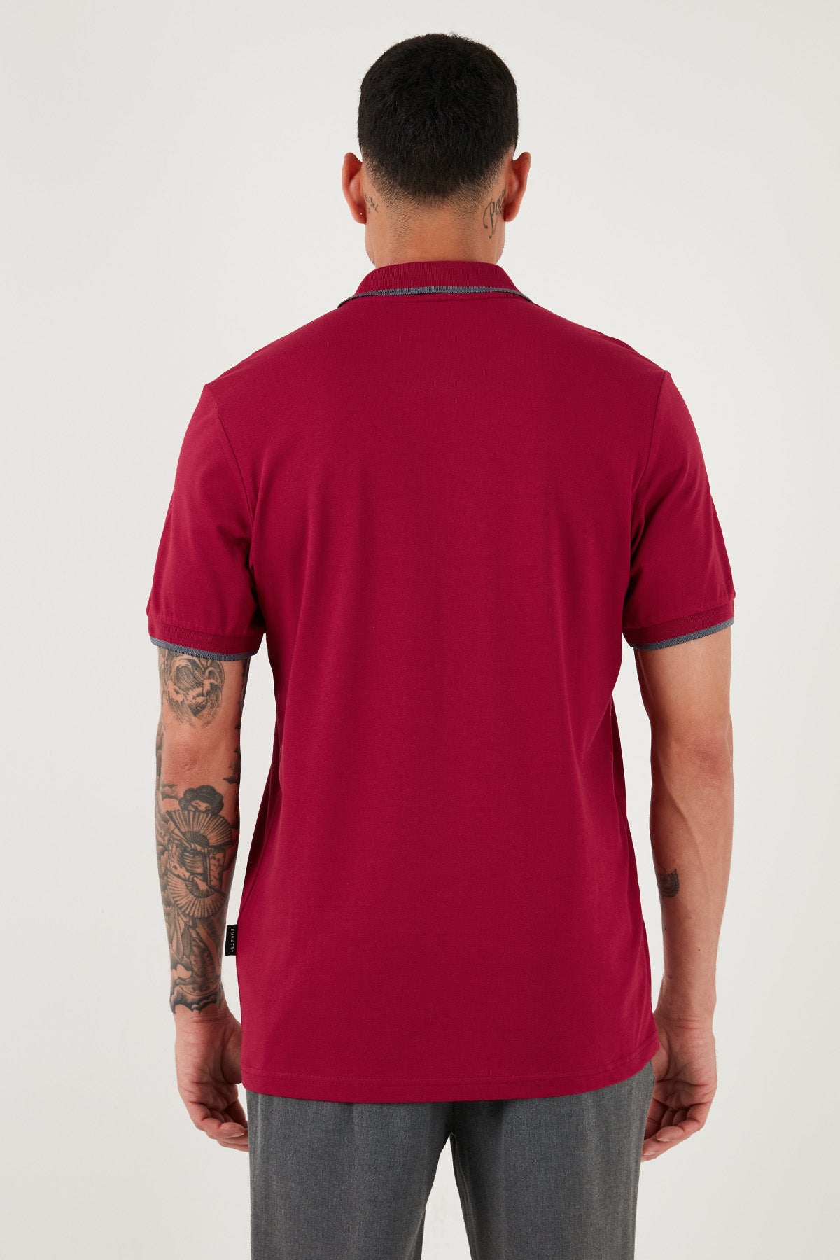 Buratti Pamuklu Regular Fit Erkek Polo Yaka T Shirt 5902063 BORDO