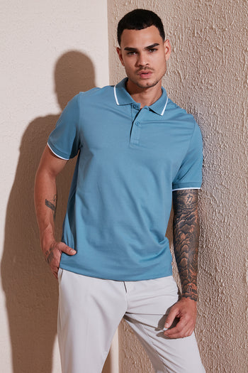 Buratti Pamuklu Regular Fit Erkek Polo Yaka T Shirt 5902063 AÇIK MAVİ