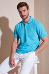 Buratti % 100 Pamuk Düğmeli Slim Fit Erkek Polo Yaka T Shirt 5902118 AQUA-MAVİ