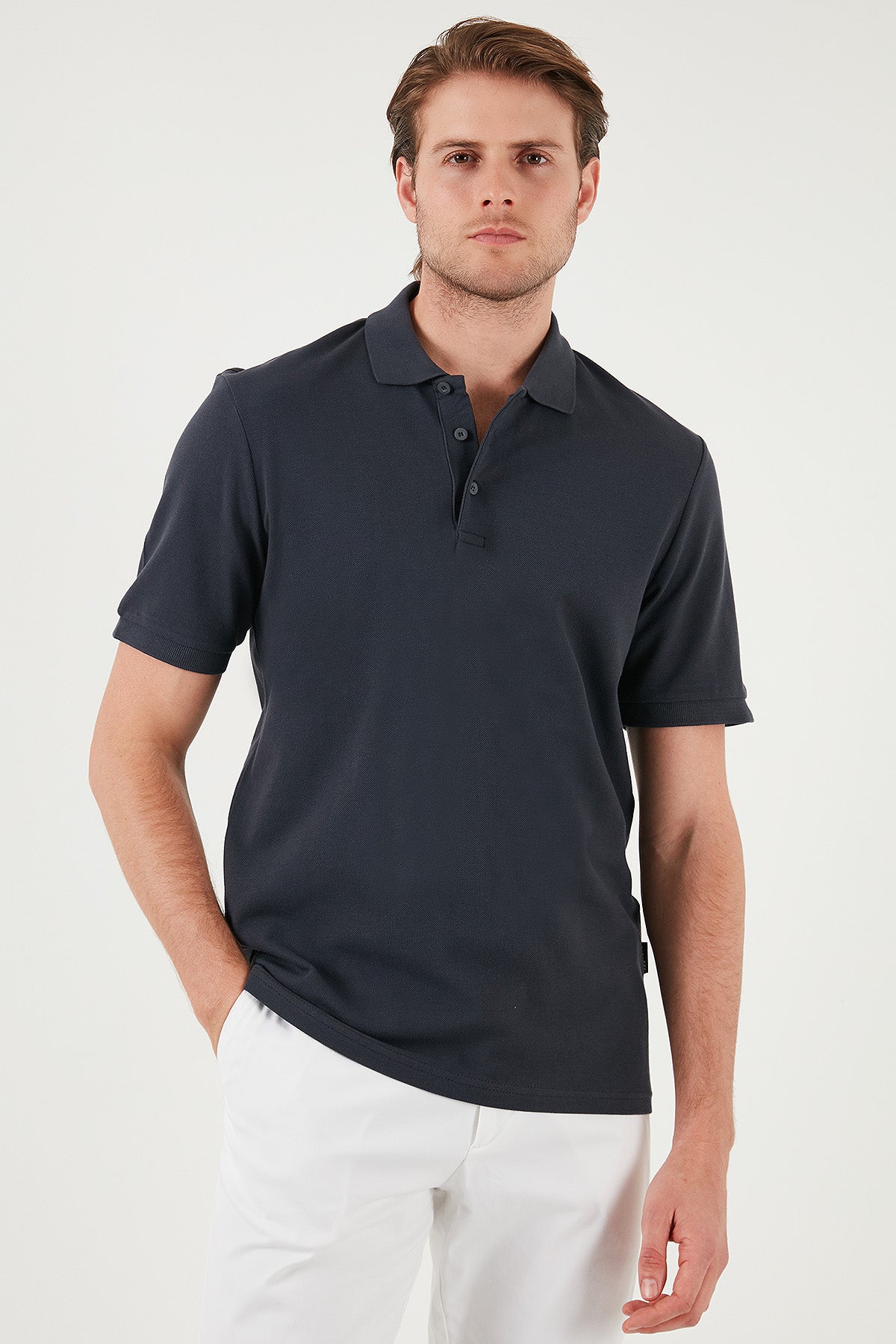 Buratti Pamuklu Regular Fit Düğmeli Erkek Polo Yaka T Shirt 5902127 ANTRASİT