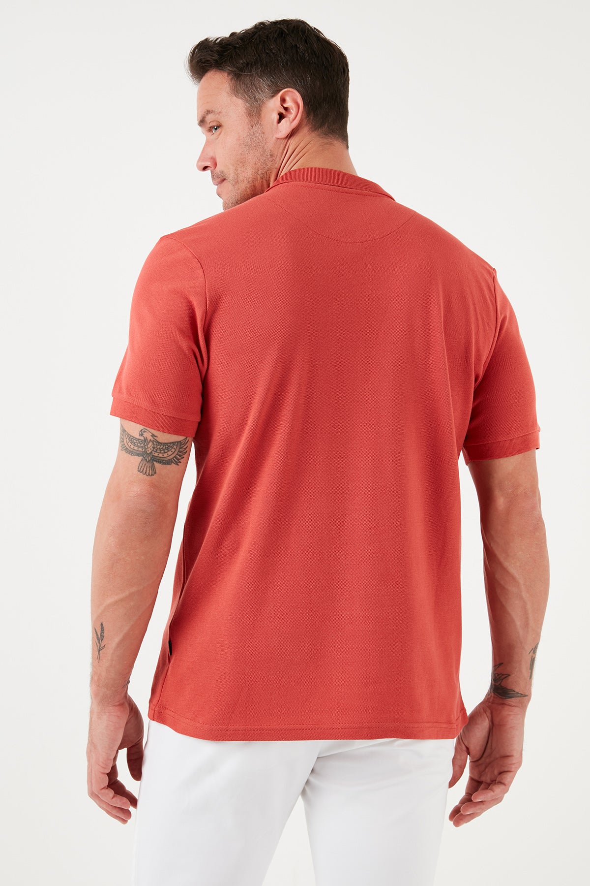 Buratti % 100 Pamuk Regular Fit Düğmeli Erkek Polo Yaka T Shirt 5902127 KİREMİT