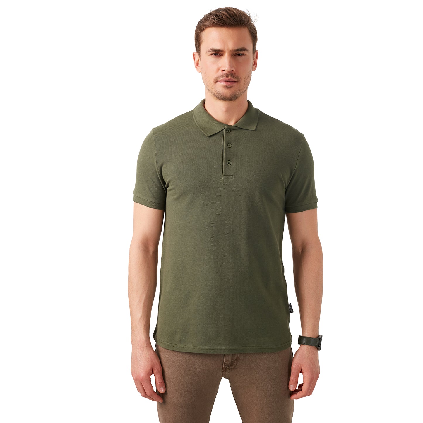 Buratti % 100 Pamuk Regular Fit Düğmeli Erkek Polo Yaka T Shirt 5902127 HAKİ