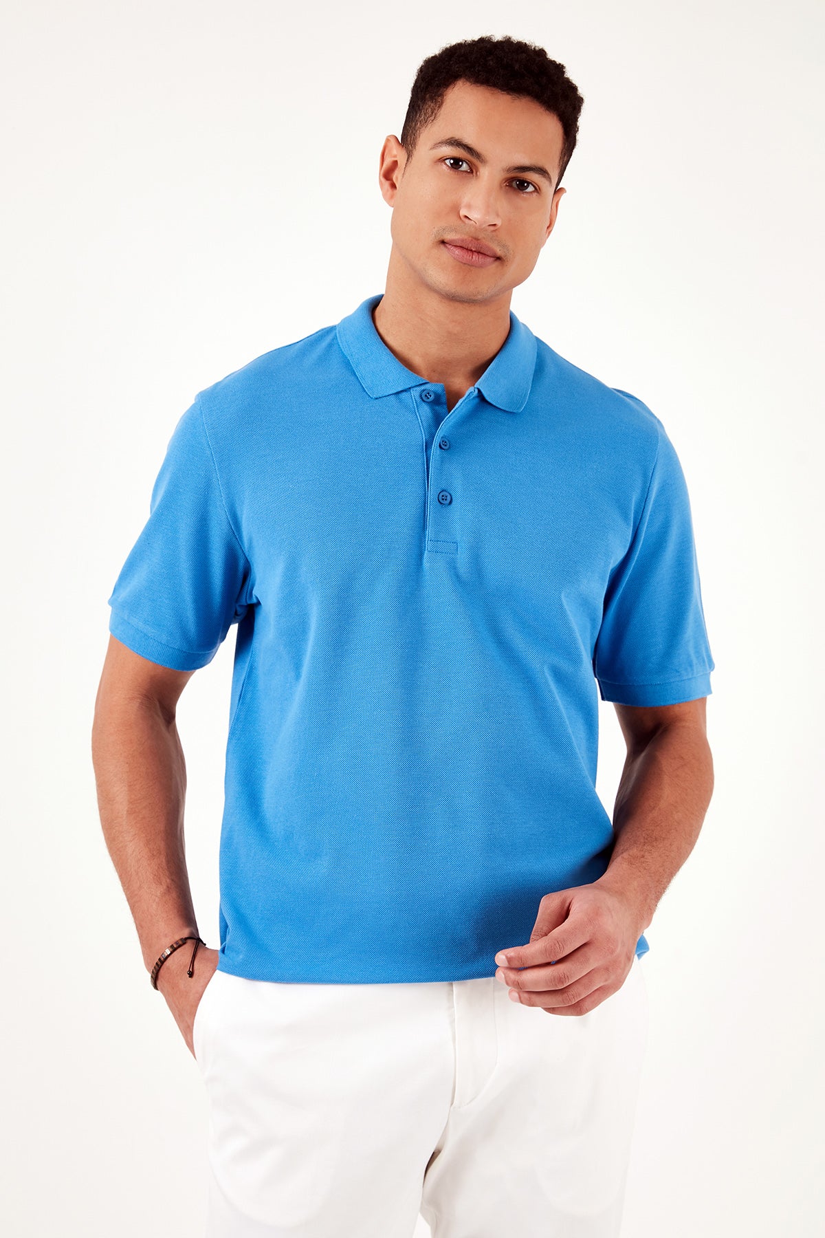 Buratti % 100 Pamuk Regular Fit Düğmeli Erkek Polo Yaka T Shirt 5902127 KOYU MAVİ