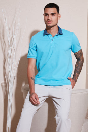 Buratti % 100 Pamuk Düğmeli Regular Fit Erkek Polo Yaka T Shirt 5902134 AQUA-MAVİ