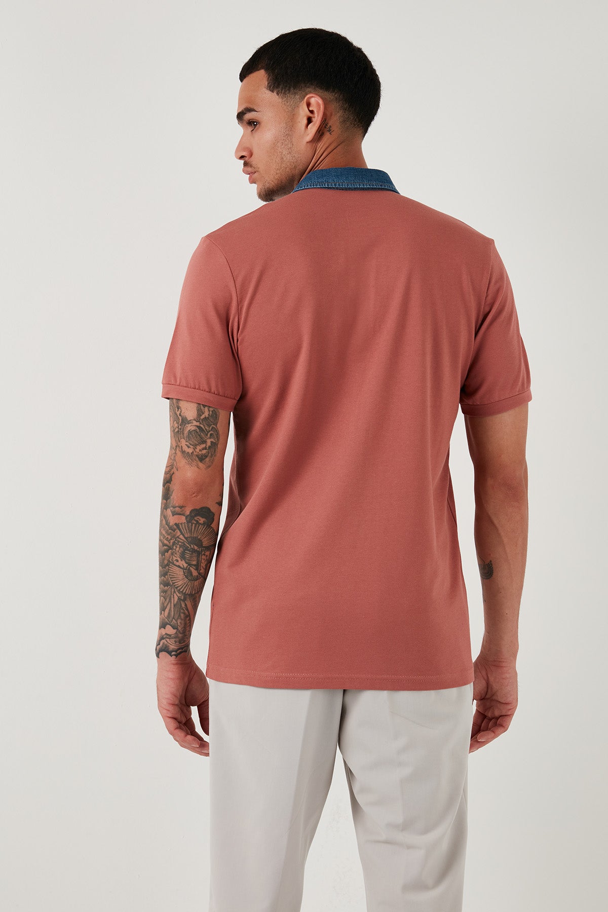 Buratti % 100 Pamuk Düğmeli Regular Fit Erkek Polo Yaka T Shirt 5902134 GÜL