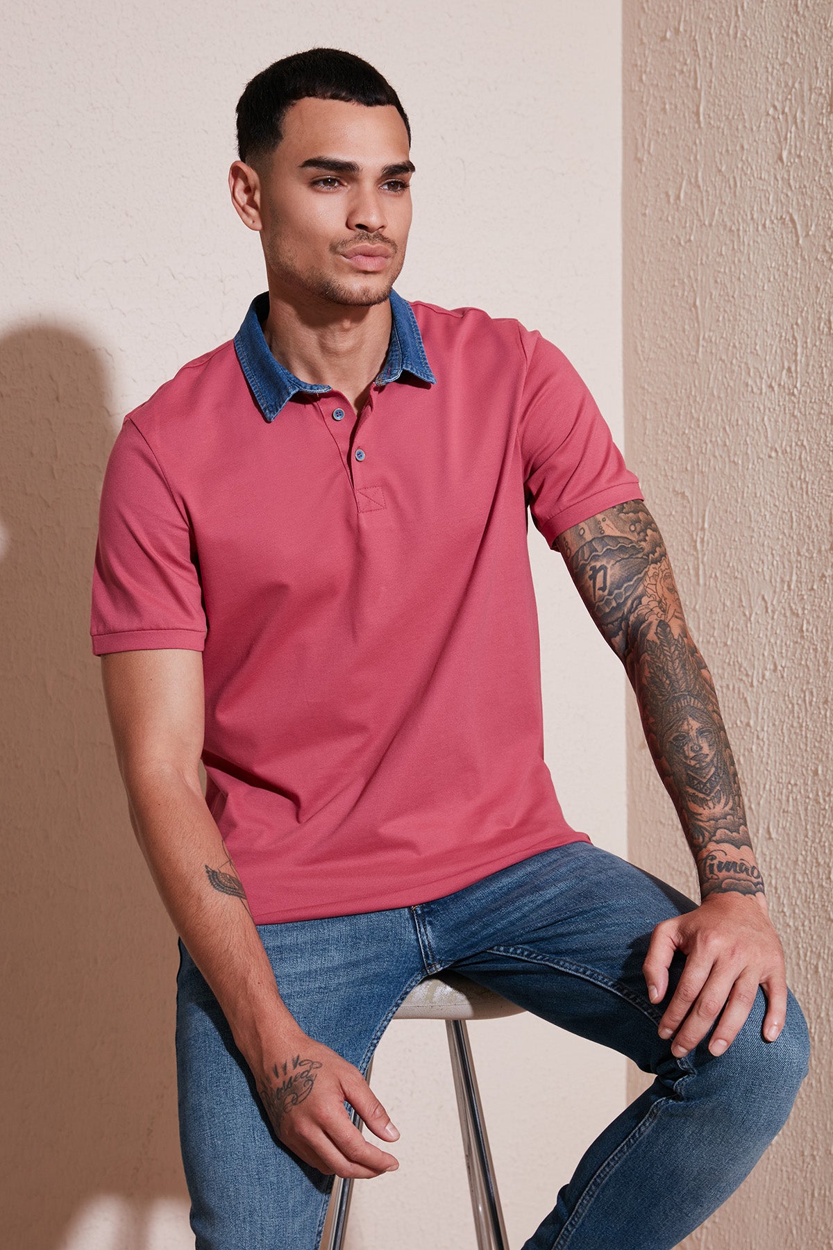 Buratti % 100 Pamuk Düğmeli Regular Fit Erkek Polo Yaka T Shirt 5902134 KOYU PUDRA