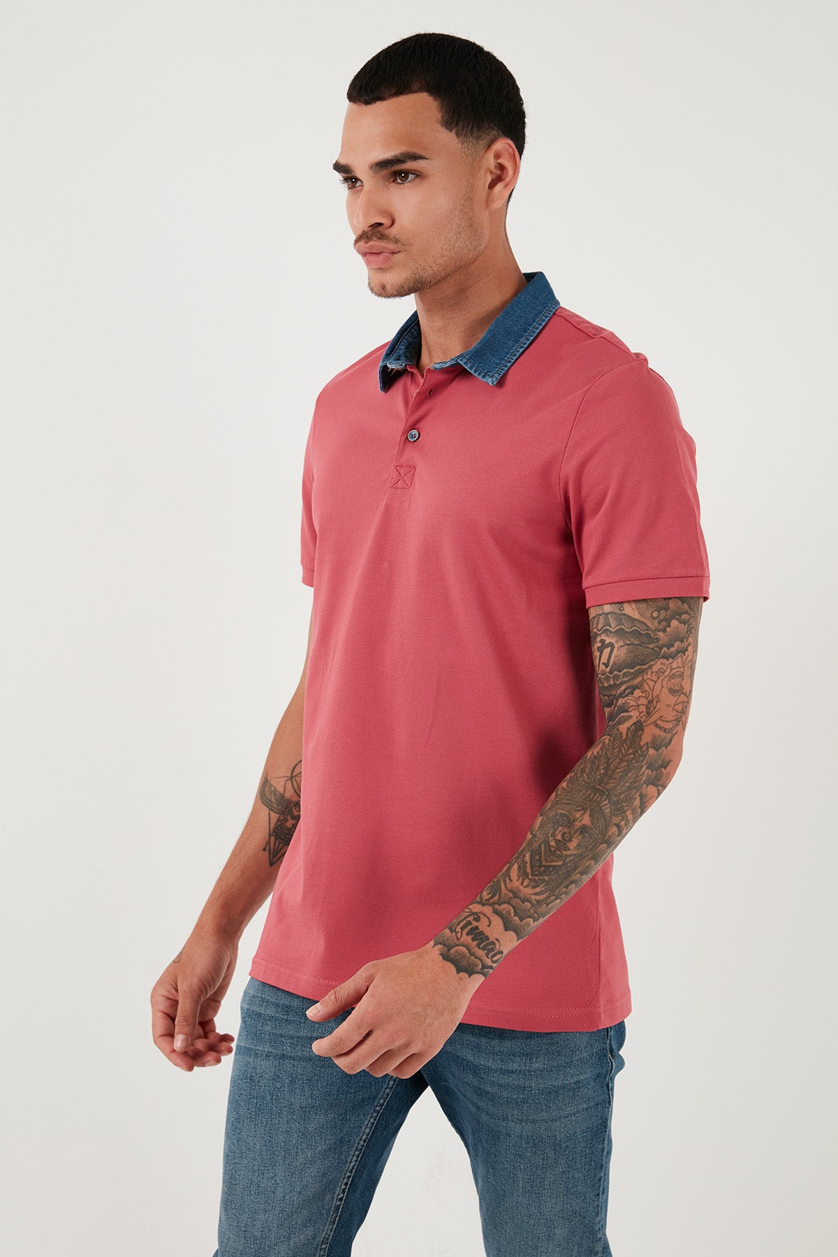 Buratti % 100 Pamuk Düğmeli Regular Fit Erkek Polo Yaka T Shirt 5902134 KOYU PUDRA