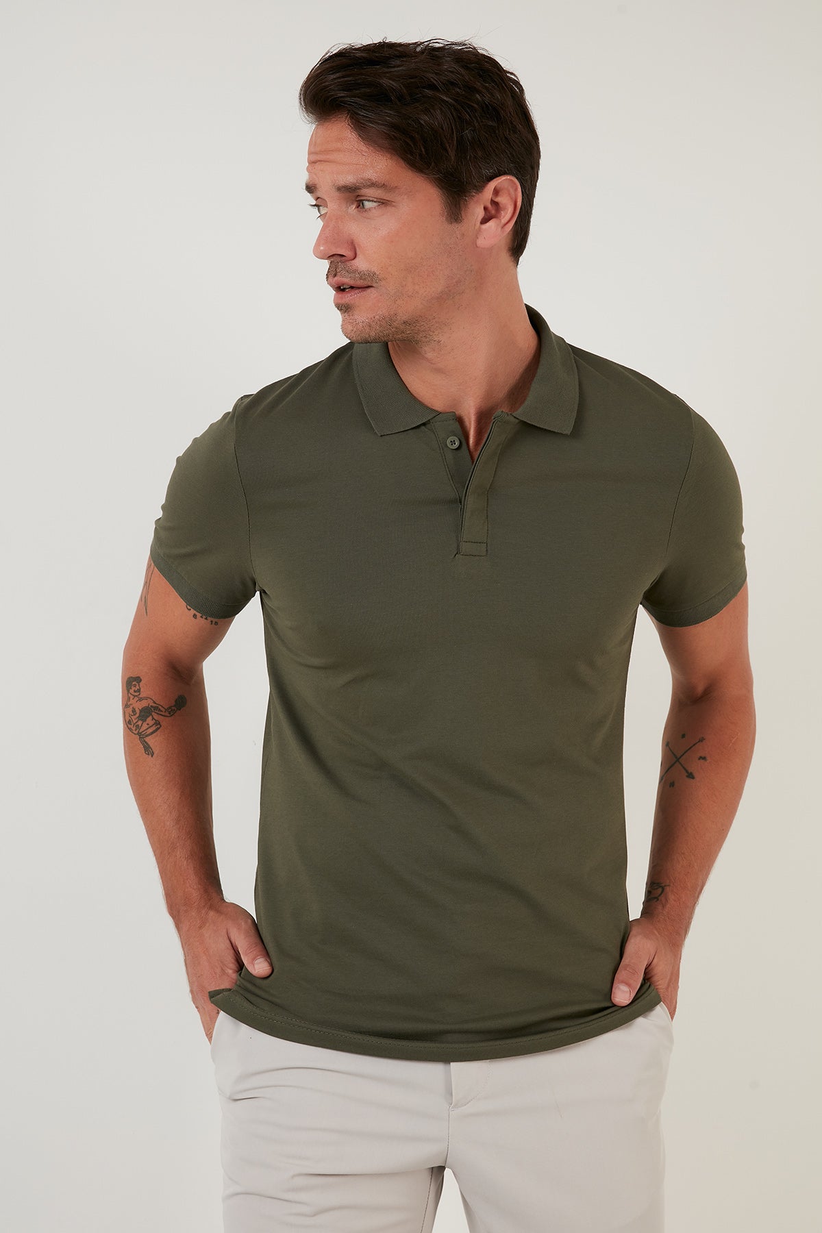 Buratti Slim Fit Pamuklu Erkek Polo Yaka T Shirt 5902137 HAKİ