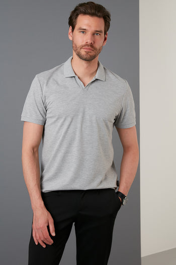 Buratti Regular Fit Pamuklu Erkek Polo Yaka T Shirt 5902141 GRİ MELANJ