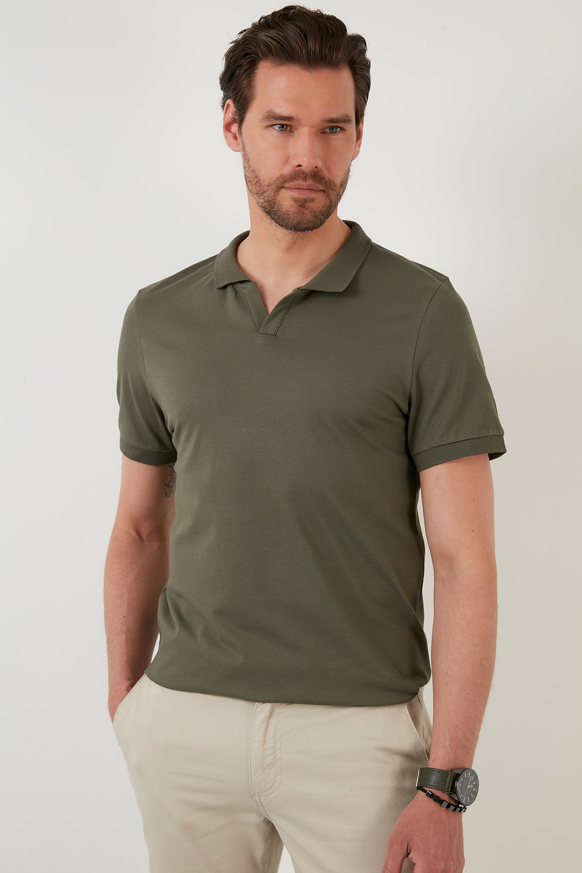 Buratti Regular Fit Pamuklu Erkek Polo Yaka T Shirt 5902141 HAKİ