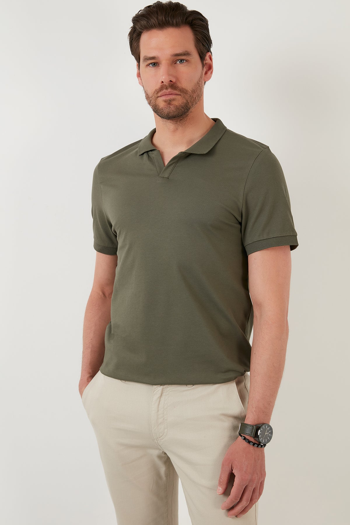 Buratti Regular Fit Pamuklu Erkek Polo Yaka T Shirt 5902141 HAKİ