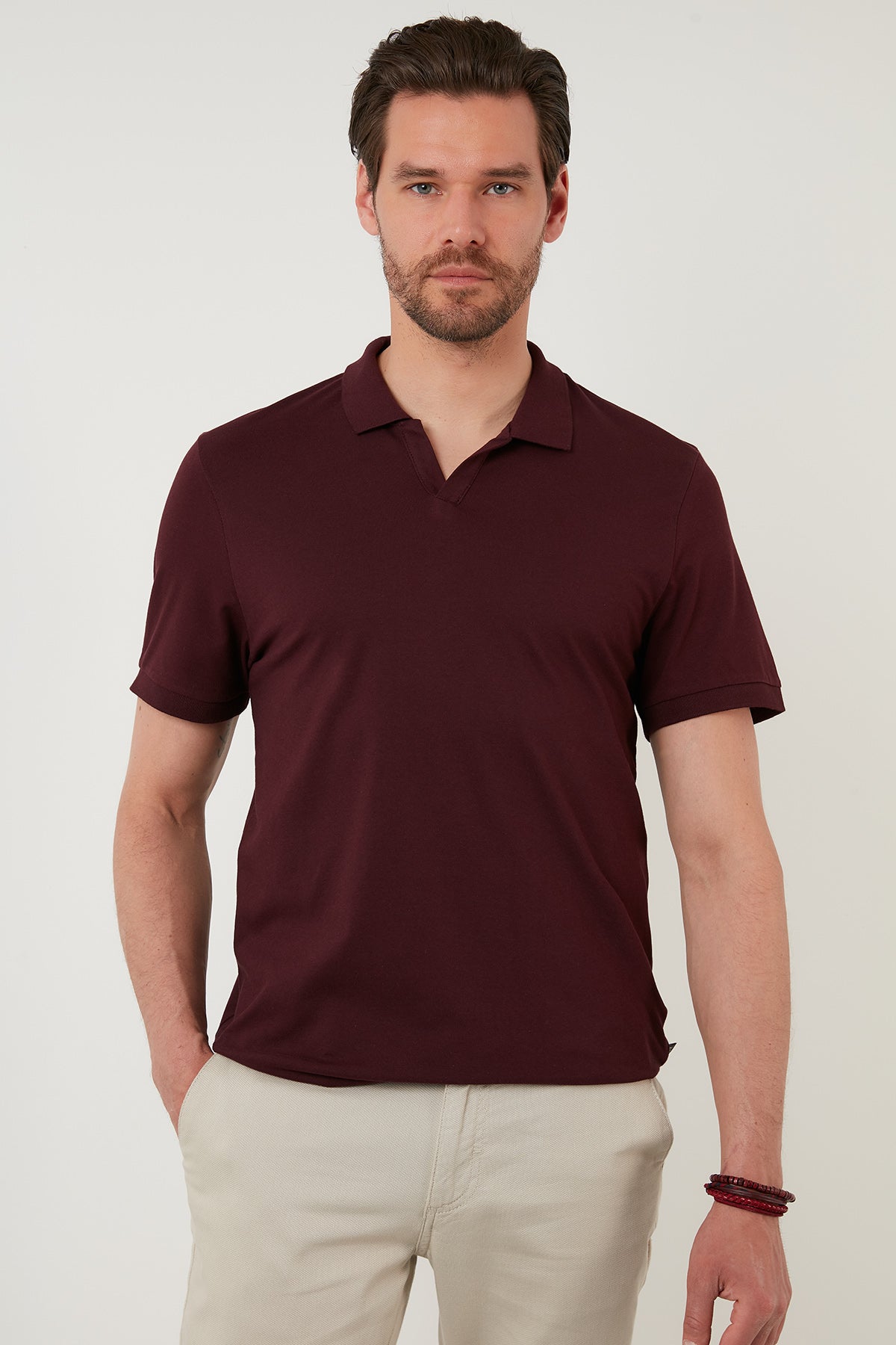 Buratti Regular Fit Pamuklu Erkek Polo Yaka T Shirt 5902141 VİŞNE