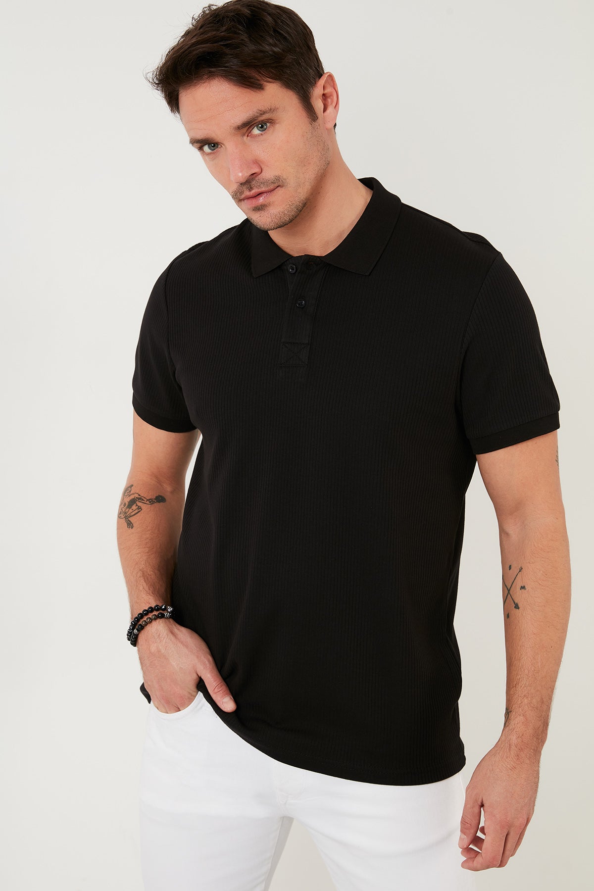 Buratti Pamuklu Regular Fit Düğmeli Erkek Polo Yaka T Shirt 5902281 SİYAH