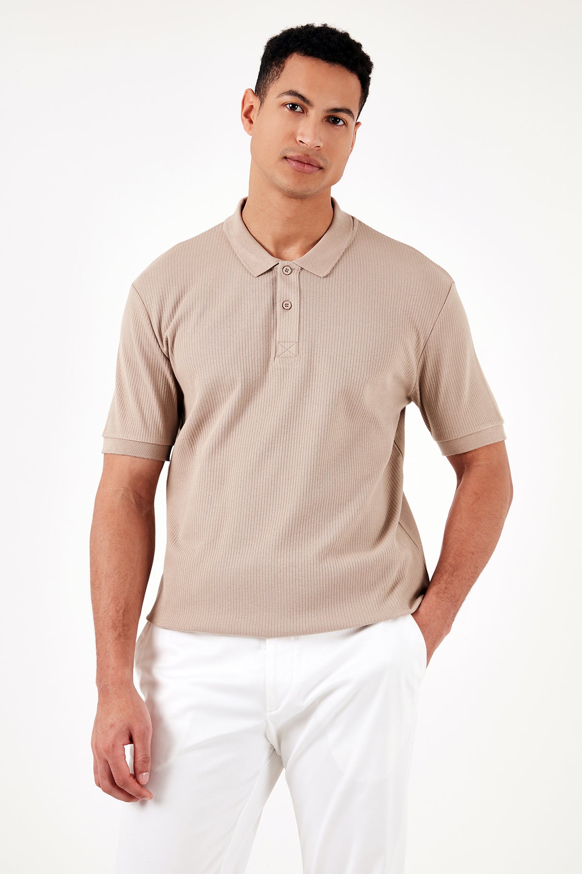 Buratti Pamuklu Regular Fit Düğmeli Erkek Polo Yaka T Shirt 5902281 VİZON