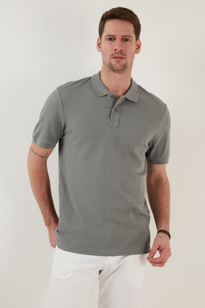 Buratti Pamuklu Regular Fit Düğmeli Erkek Polo Yaka T Shirt 5902281 AÇIK HAKİ