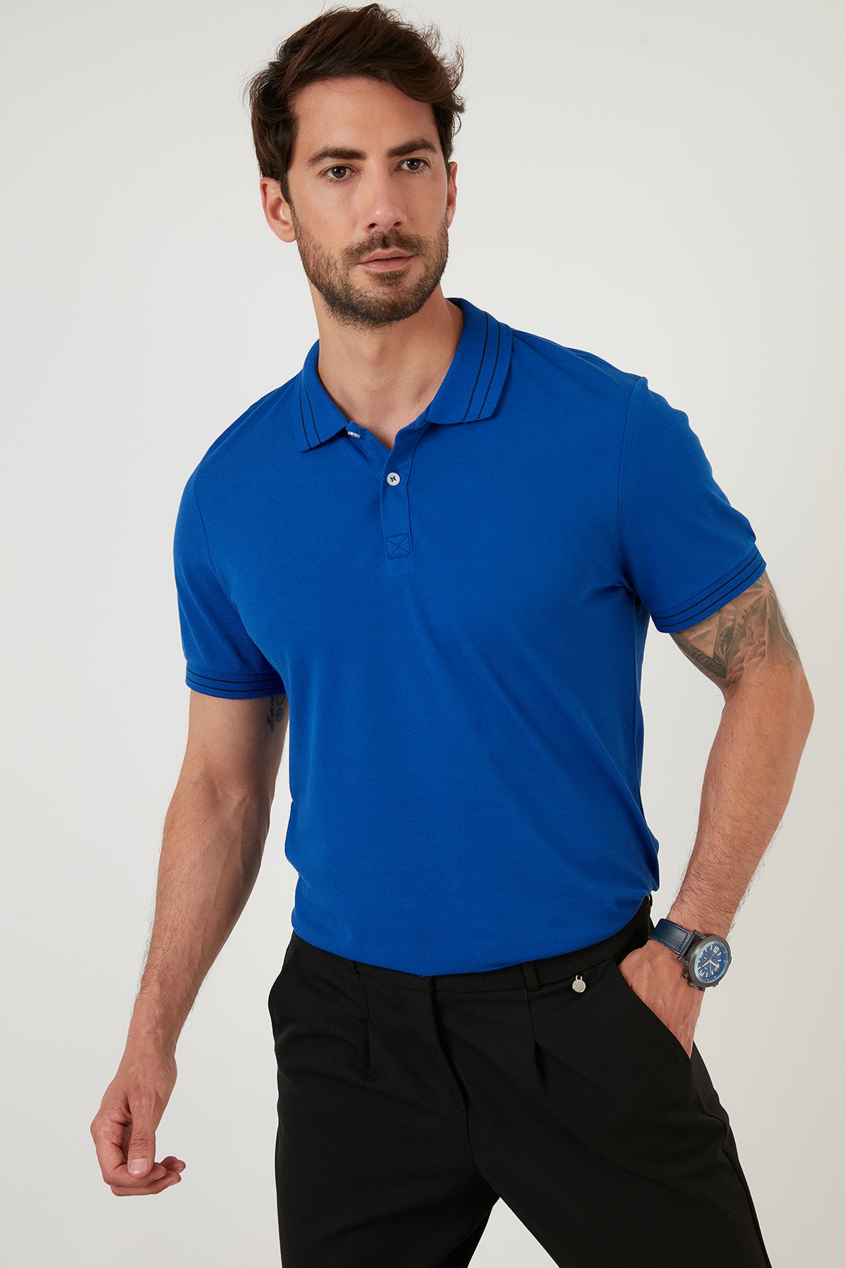 Buratti Regular Fit Düğmeli % 100 Pamuklu Erkek Polo Yaka T Shirt 5902325 SAKS