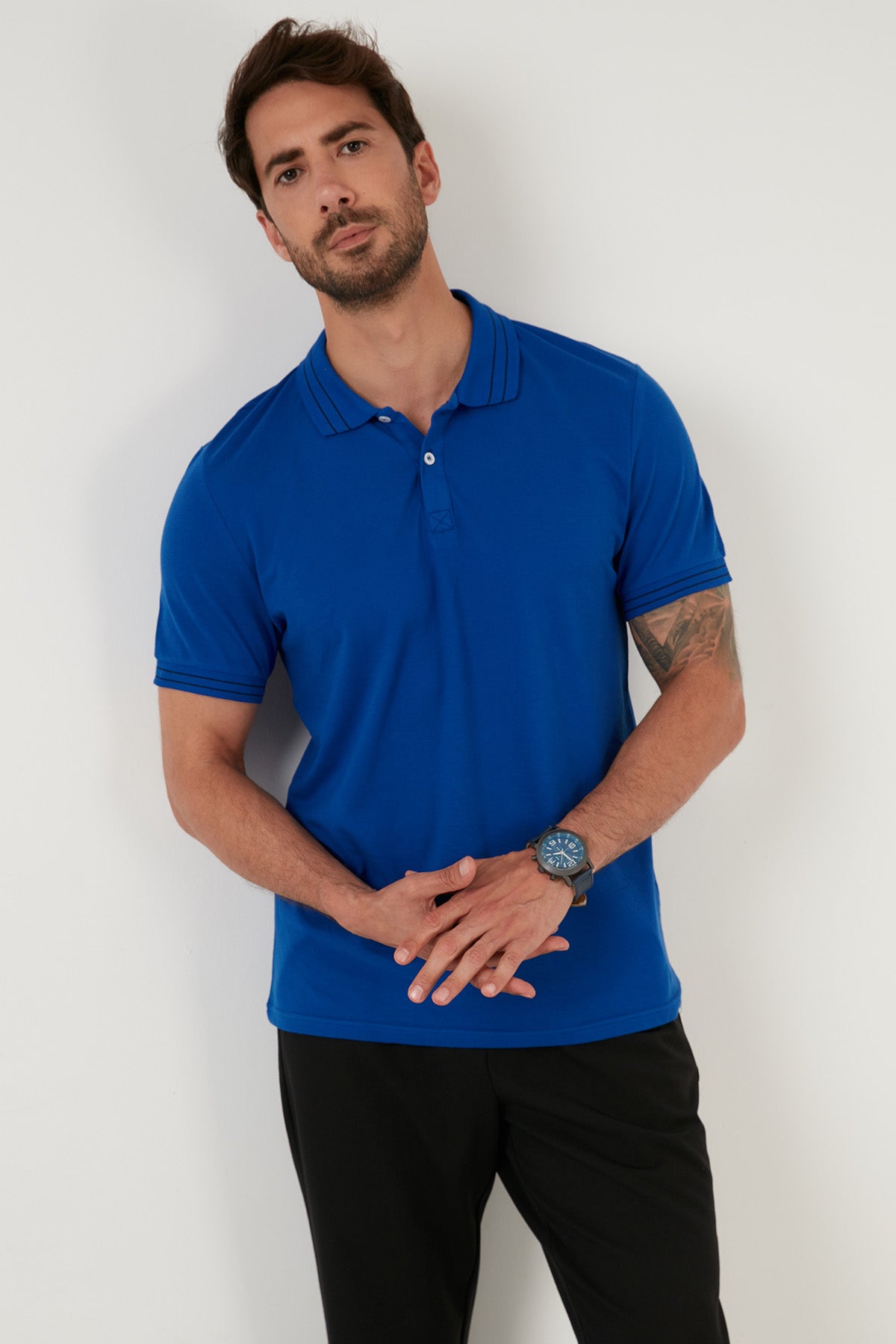 Buratti Regular Fit Düğmeli % 100 Pamuklu Erkek Polo Yaka T Shirt 5902325 SAKS