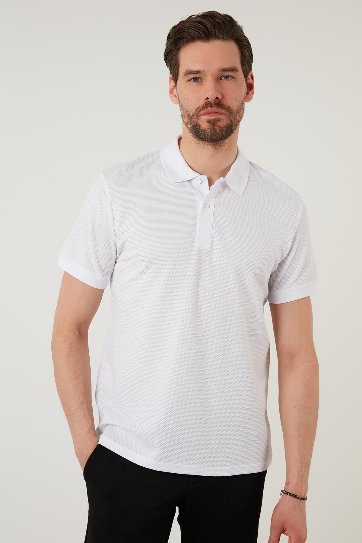 Buratti Regular Fit Pamuklu Düğmeli Erkek Polo Yaka T Shirt 5902326 BEYAZ