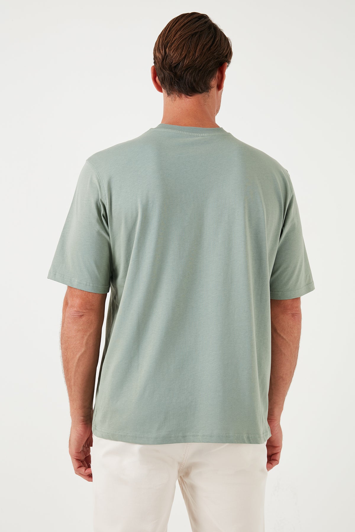 Buratti Pamuklu Oversize Bisiklet Yaka Basic Erkek T Shirt 5902365 Elma