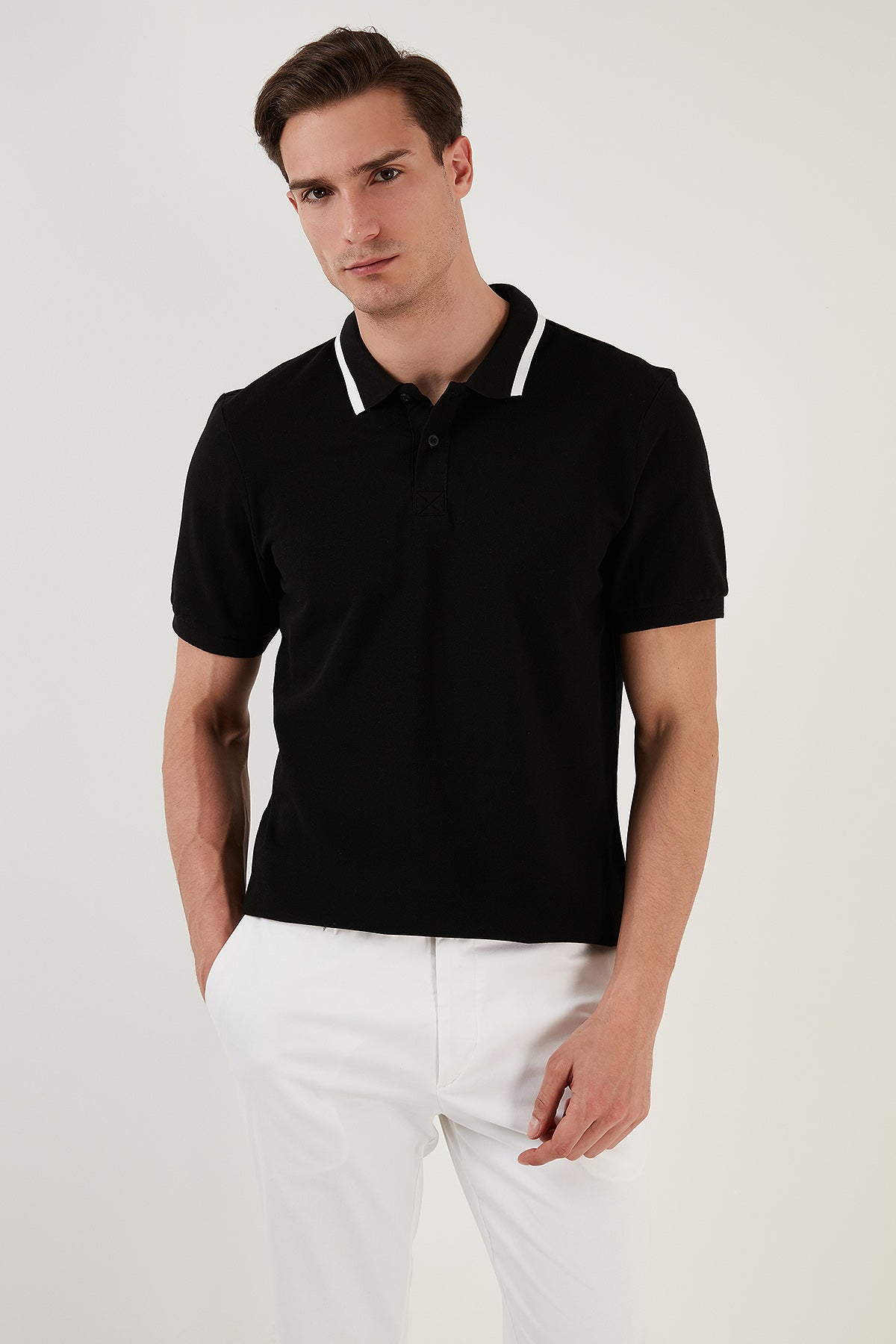 Buratti % 100 Pamuk Regular Fit Düğmeli Erkek Polo Yaka T Shirt 59023861 SİYAH