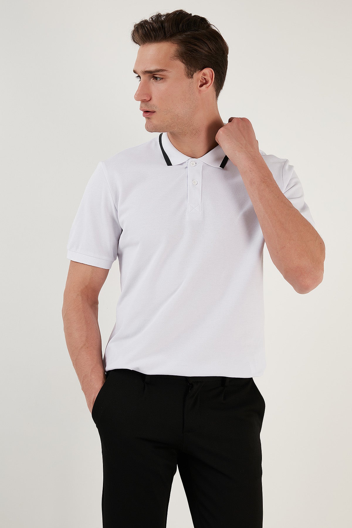 Buratti % 100 Pamuk Regular Fit Düğmeli Erkek Polo Yaka T Shirt 59023861 BEYAZ