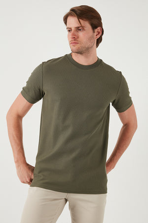 Buratti Pamuklu Regular Fit Bisiklet Yaka Basic Erkek T Shirt 5902387 HAKİ