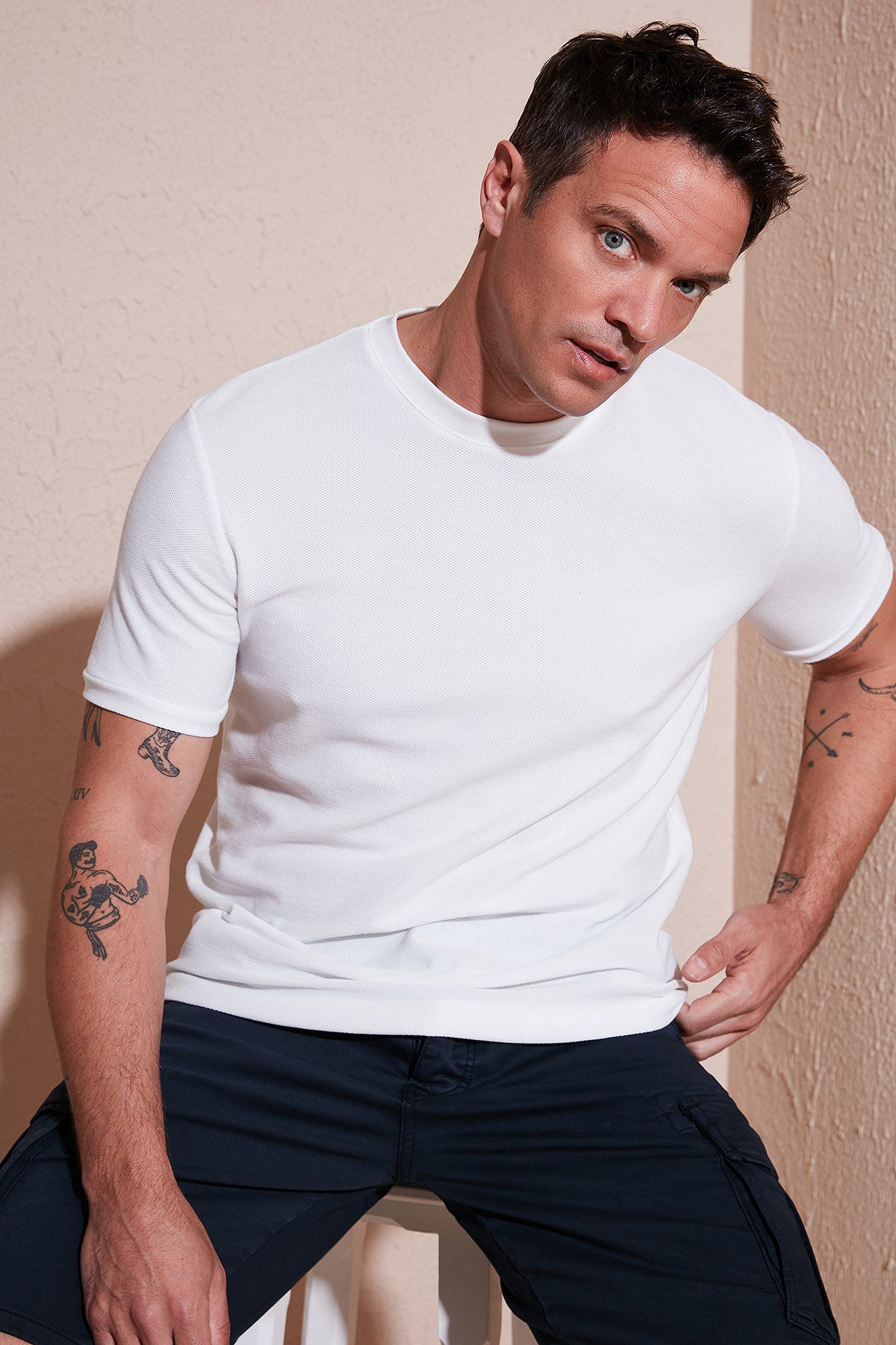 Buratti Pamuklu Regular Fit Bisiklet Yaka Basic Erkek T Shirt 5902387 EKRU
