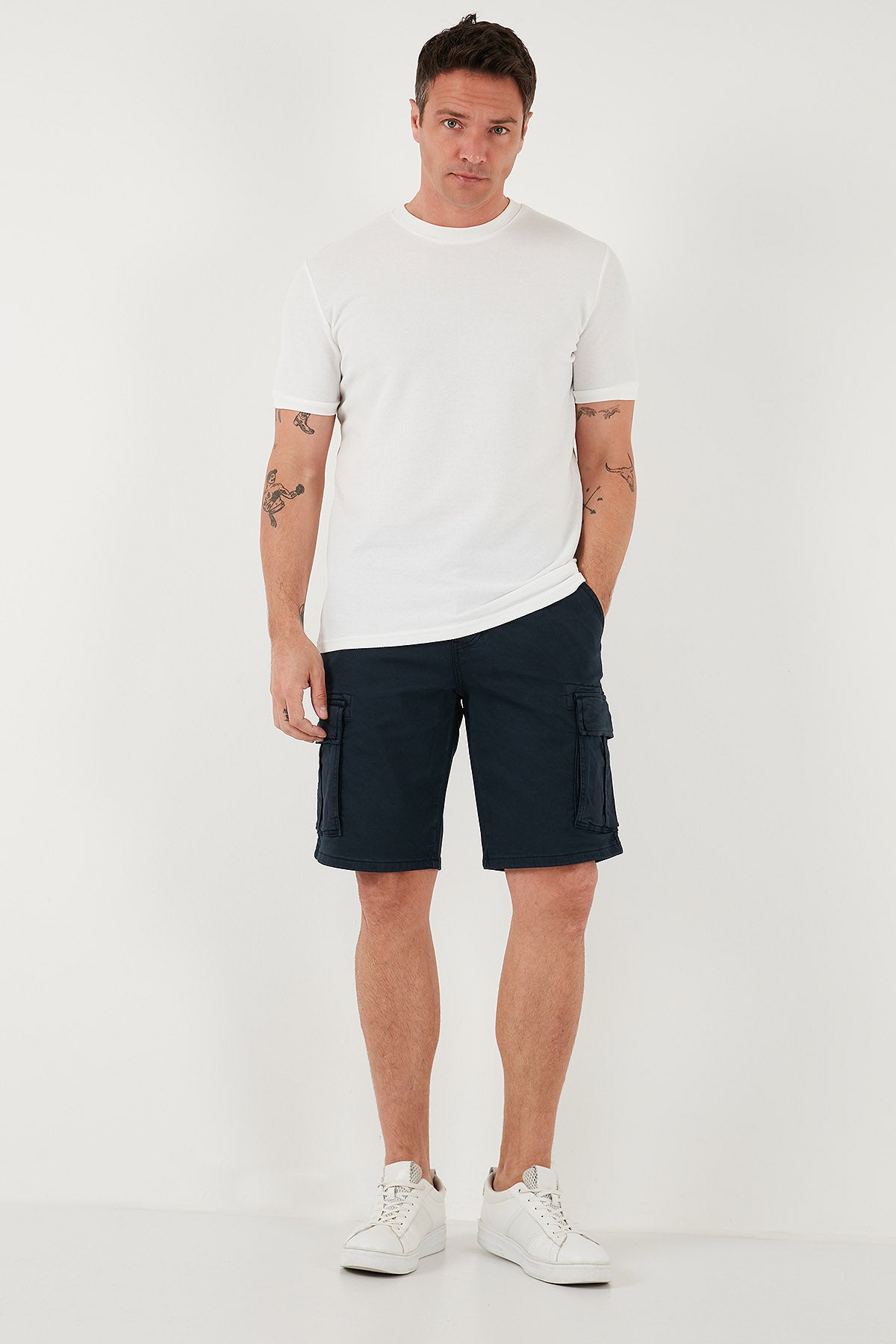 Buratti Pamuklu Regular Fit Bisiklet Yaka Basic Erkek T Shirt 5902387 EKRU