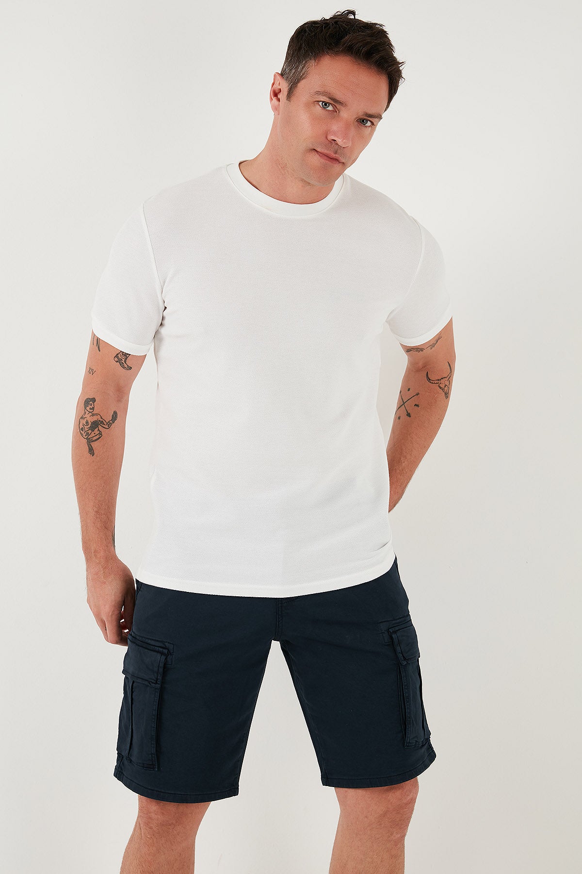 Buratti Pamuklu Regular Fit Bisiklet Yaka Basic Erkek T Shirt 5902387 EKRU