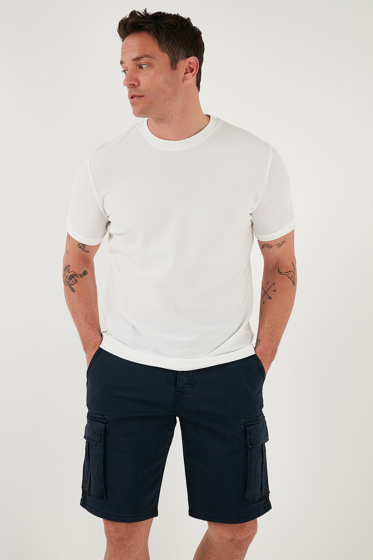 Buratti Pamuklu Regular Fit Bisiklet Yaka Basic Erkek T Shirt 5902387 EKRU