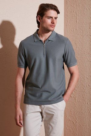 Buratti Pamuklu Regular Fit Fermuarlı Erkek Polo Yaka T Shirt 5902434 AÇIK HAKİ