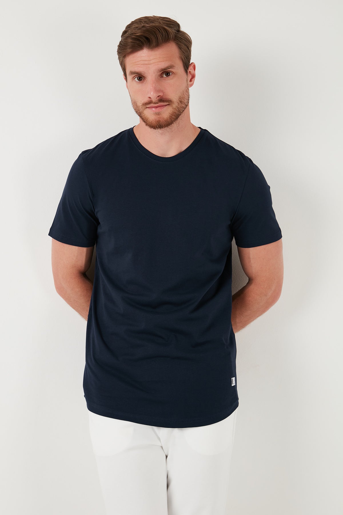 Buratti % 100 Pamuk Regular Fit Bisiklet Yaka T shirt Erkek T Shirt 5902511 İNDİGO