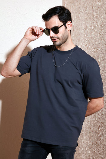 Buratti Pamuklu Bisiklet Yaka Relaxed Fit Basic Erkek T Shirt 5902610 ANTRASİT