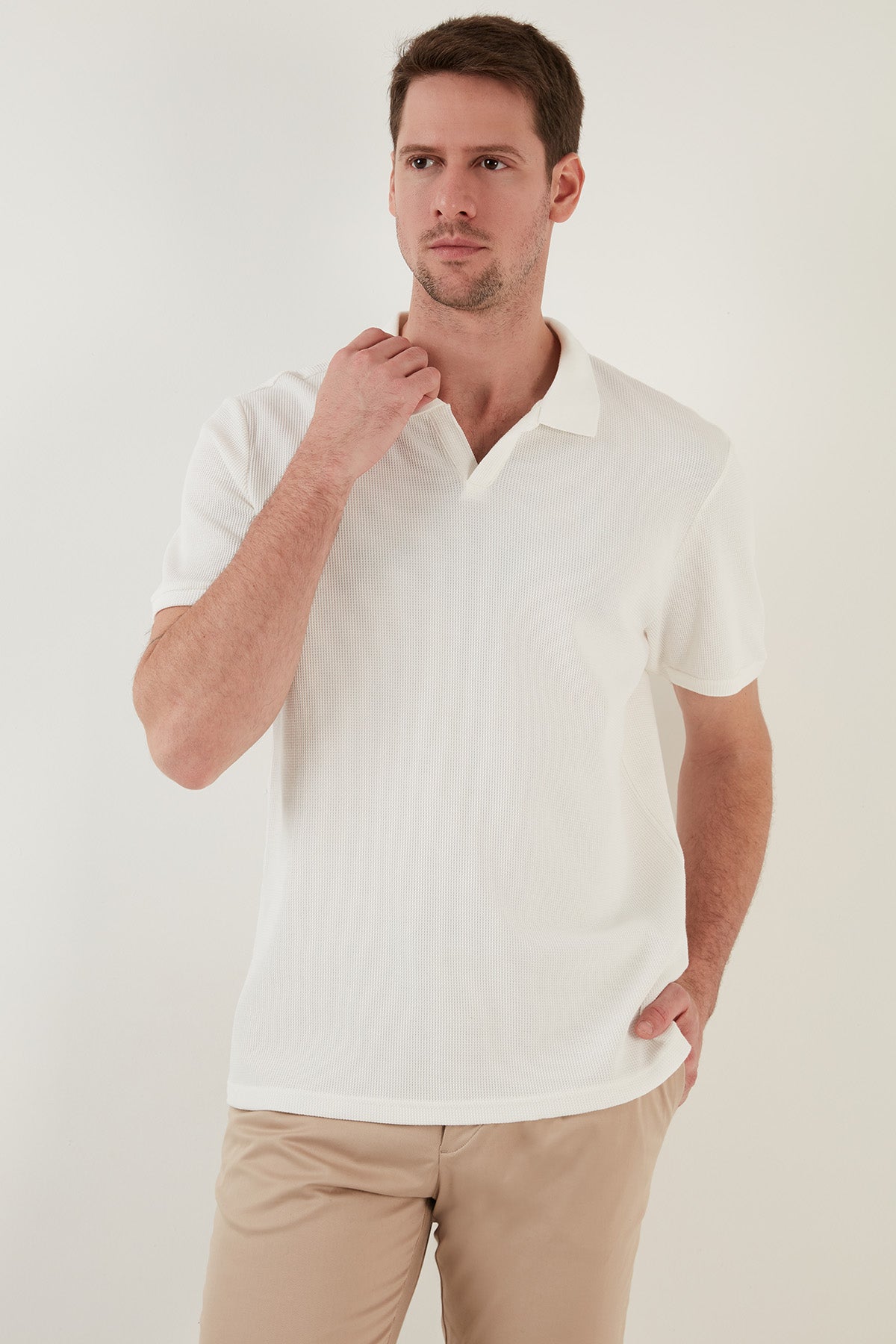 Buratti Pamuklu Regular Fit Erkek Polo Yaka T Shirt 5902645 EKRU