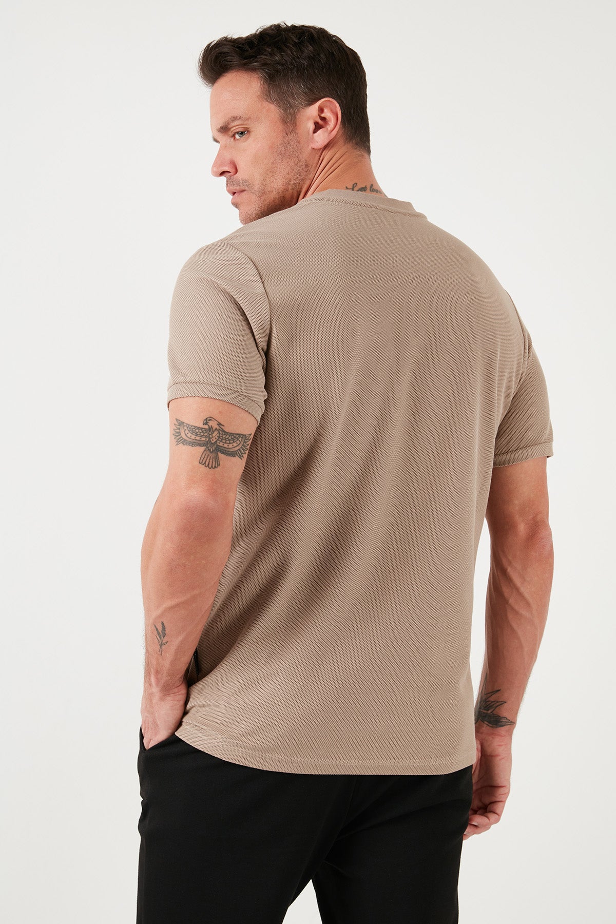 Buratti Pamuklu Regular Fit Yarım Fermuarlı Erkek T Shirt 5902653 VİZON