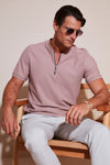 Buratti Pamuklu Regular Fit Yarım Fermuarlı Erkek T Shirt 5902653 PUDRA