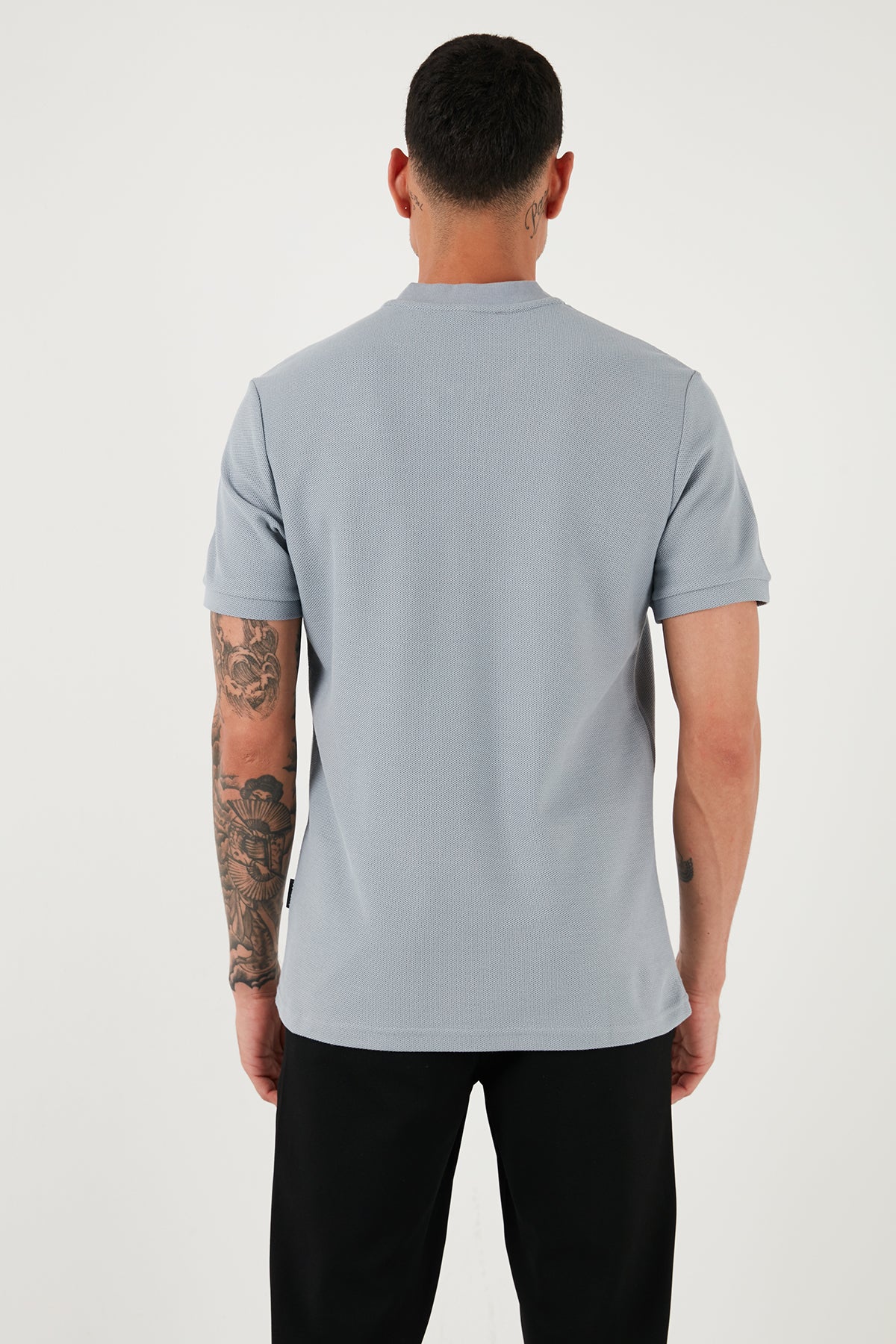 Buratti Pamuklu Regular Fit Yarım Fermuarlı Erkek T Shirt 5902653 AÇIK GRİ