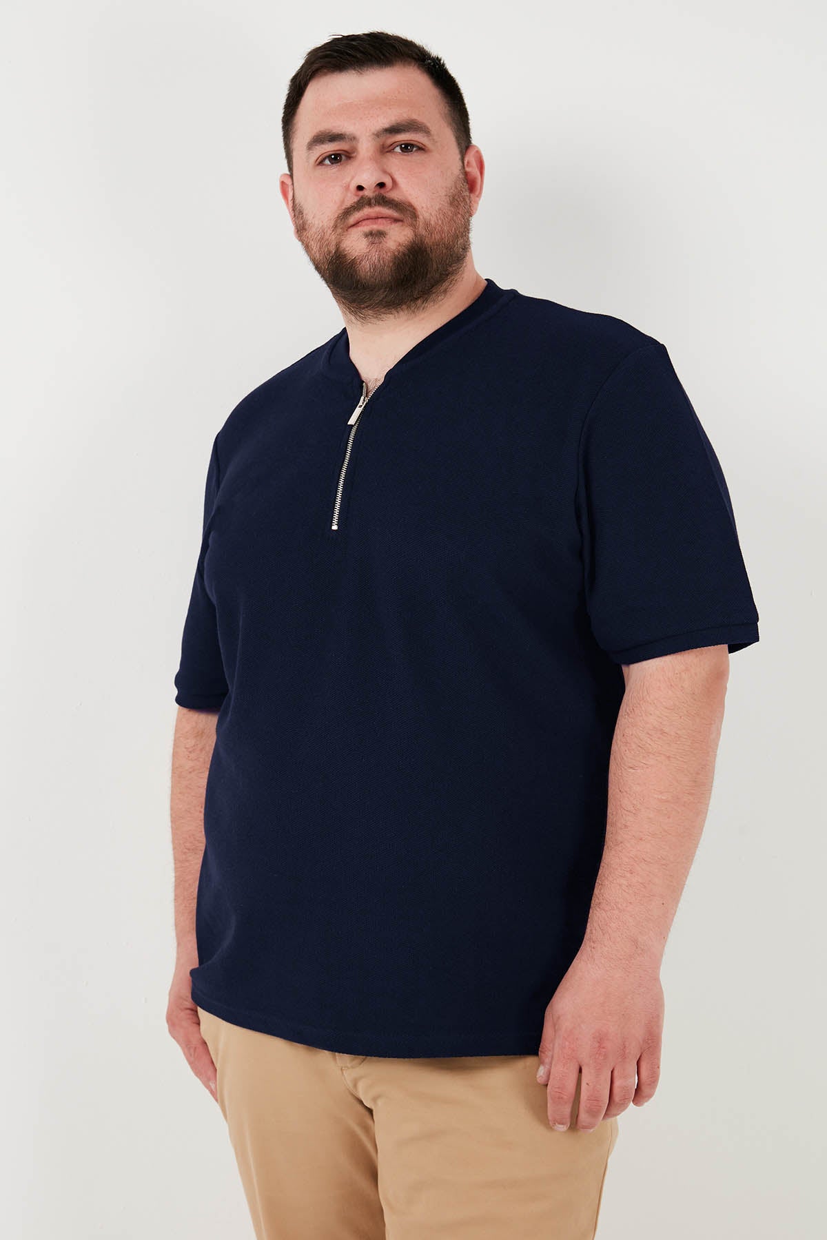 Buratti Büyük Beden Pamuklu Regular Fit Erkek T Shirt 5902653B LACİVERT