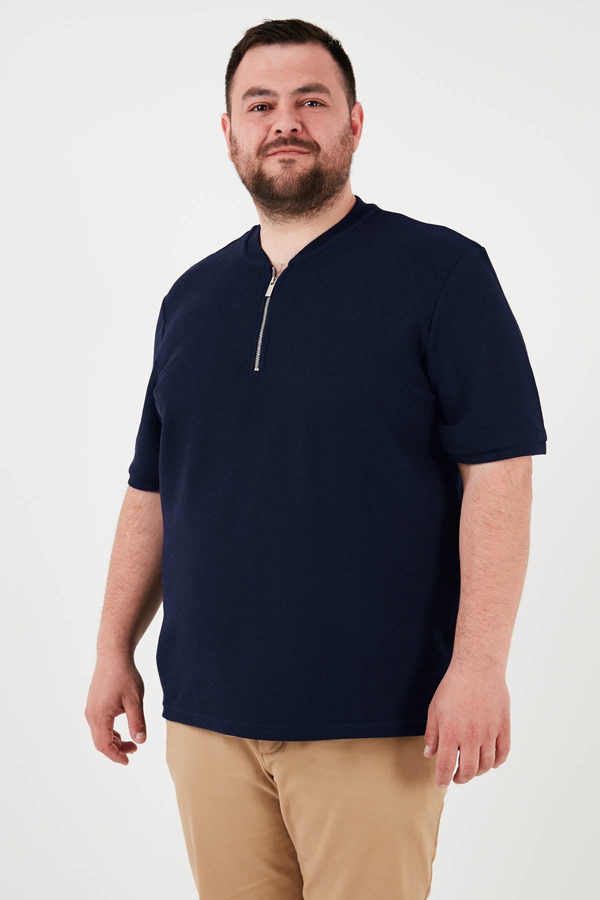 Buratti Büyük Beden Pamuklu Regular Fit Erkek T Shirt 5902653B LACİVERT