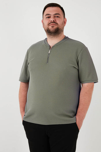 Buratti Büyük Beden Pamuklu Regular Fit Erkek T Shirt 5902653B HAKİ