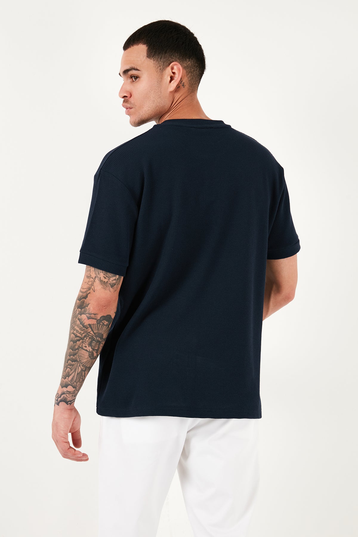 Buratti Pamuklu Relaxed Fit Düğmeli Sıfır Yaka Erkek T Shirt 5902737 İNDİGO