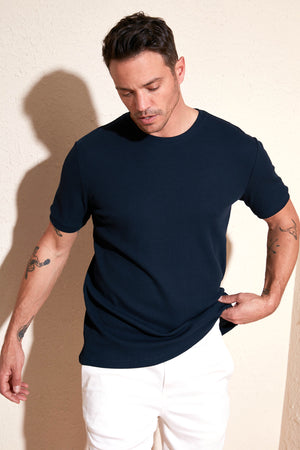 Buratti Pamuklu Bisiklet Yaka Regular Fit Basic Erkek T Shirt 5902759 İNDİGO