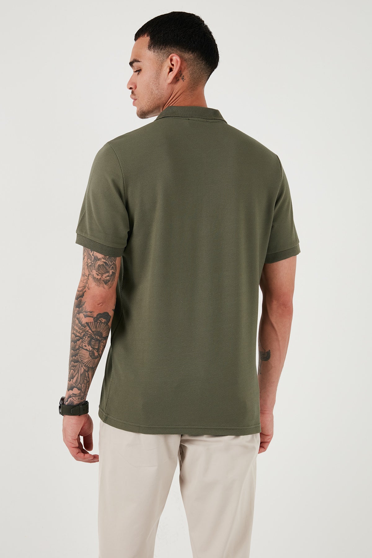 Buratti Pamuklu Regular Fit Fermuarlı Erkek Polo Yaka T Shirt 5902915 HAKİ