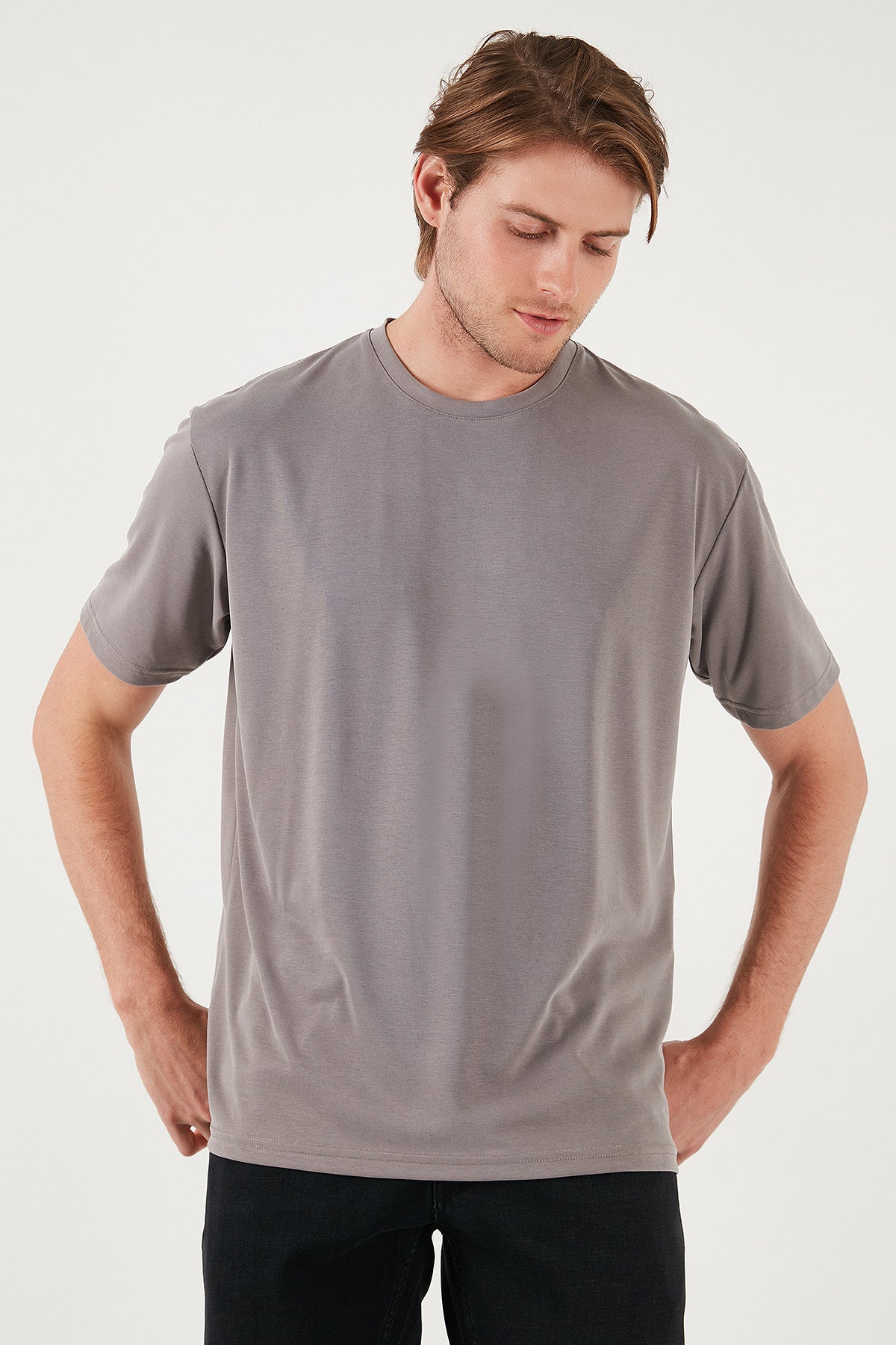 Buratti Regular Fit Bisiklet Yaka Basic Erkek T Shirt 5902924 TOPRAK