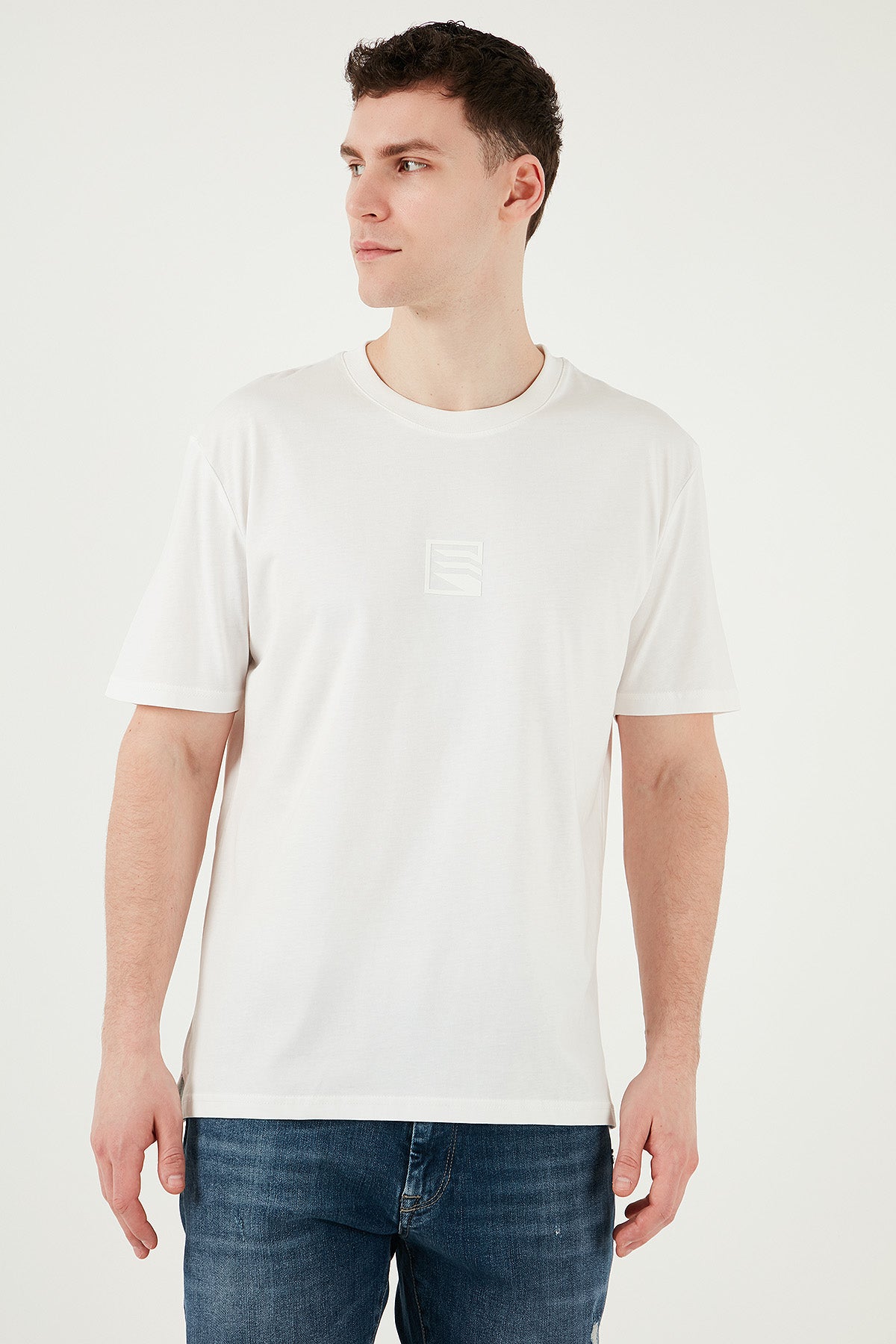 Buratti Pamuklu Regular Fit Bisiklet Yaka Erkek T Shirt 5902948 EKRU