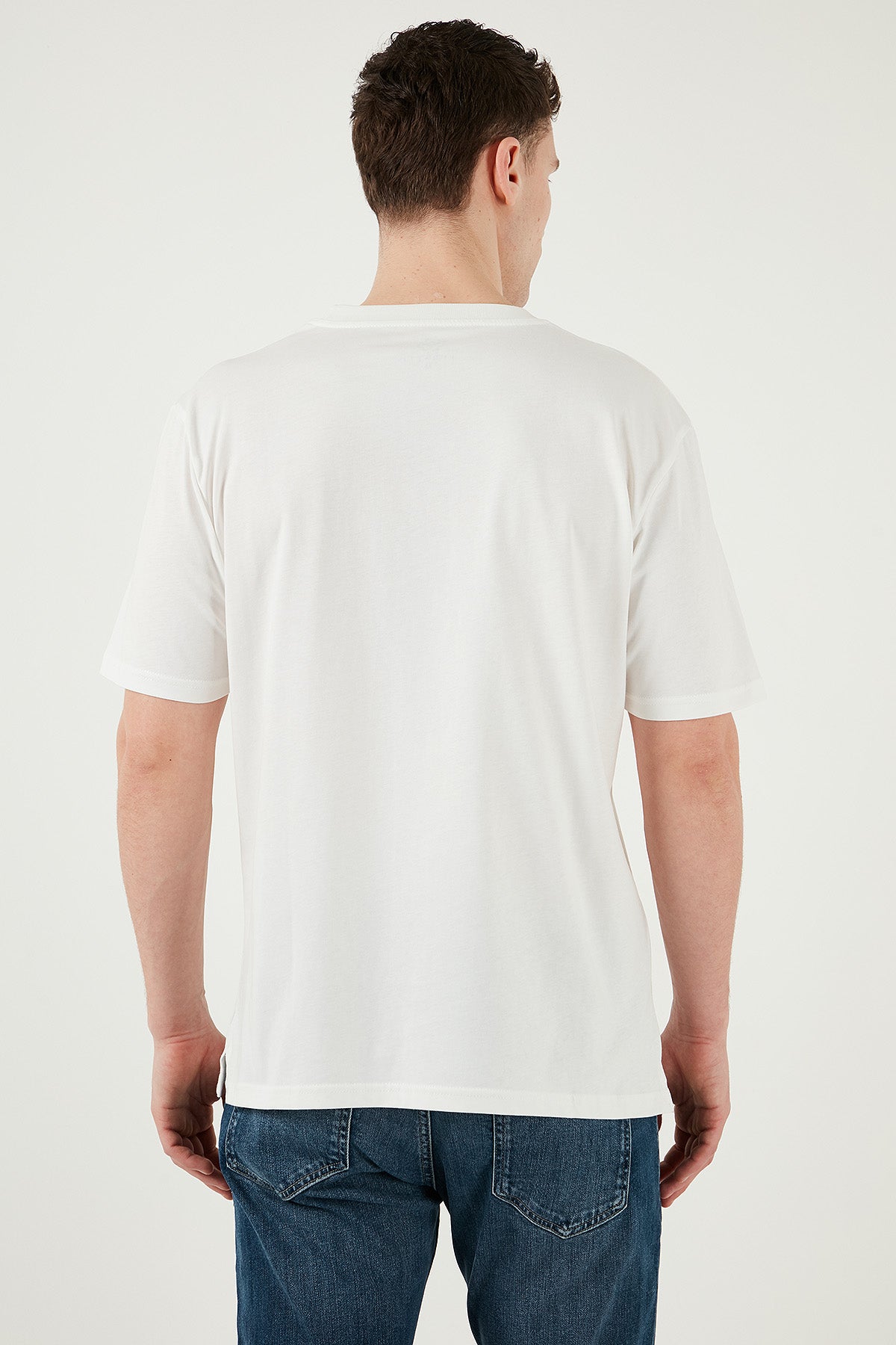 Buratti Pamuklu Regular Fit Bisiklet Yaka Erkek T Shirt 5902948 EKRU