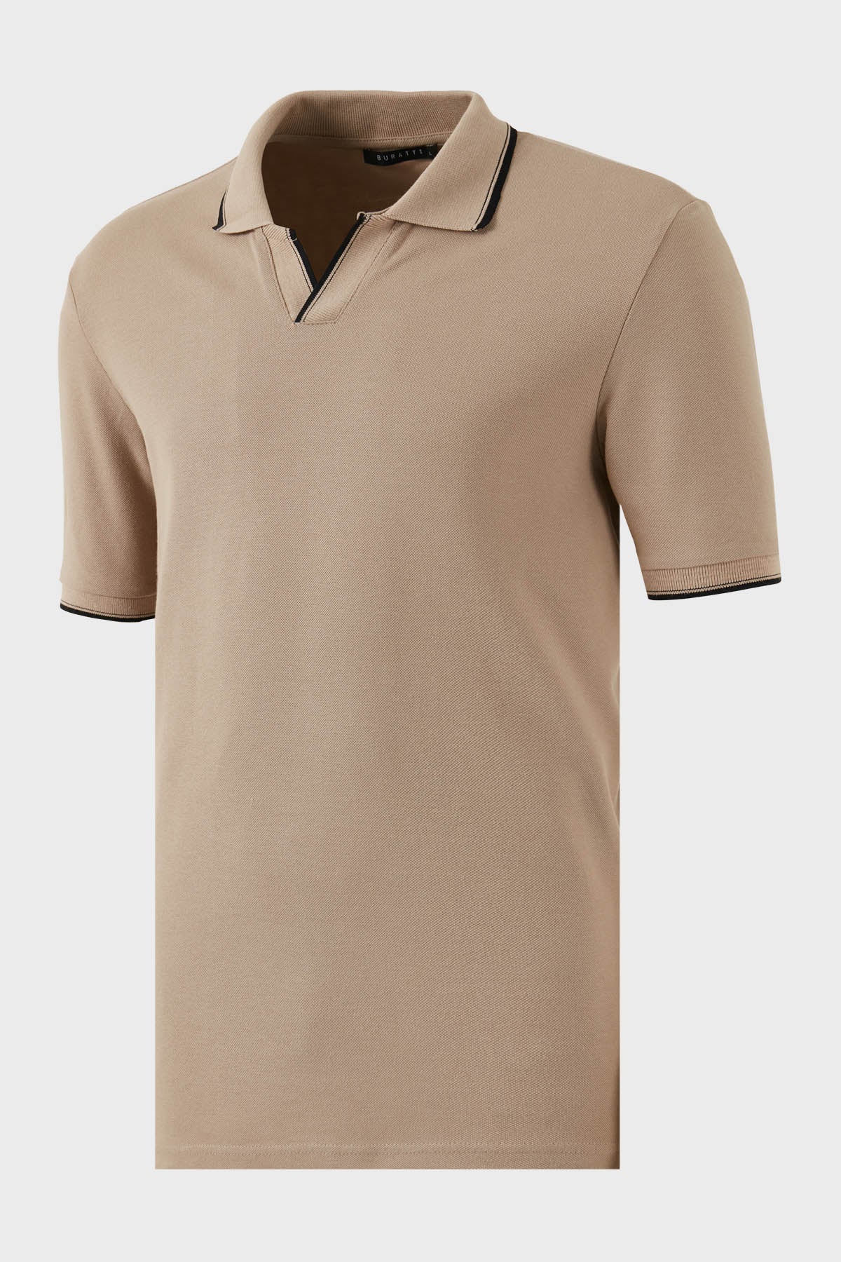 Buratti Pamuklu Regular Fit Şerit Detaylı Erkek Polo Yaka T Shirt 5902964 VİZON